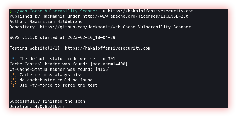 Web-Cache-Vulnerability-Scanner